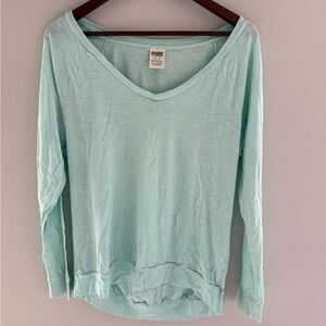PINK Victoria's Secret Aqua Long Sleeve Top